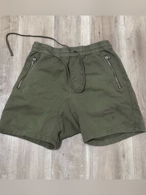 FOG Olive Drawstring Athletic Shorts with Zip Pockets